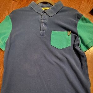 Versace Jeans Men Polo Shirt 3 Button Cotton with Metal Signature